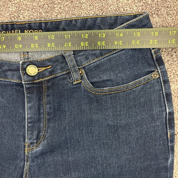 Michael Kors Womens Skinny Jeans Size 8 Blue Mid Rise Stretch Logo 5-Pockets EUC - Picture 8 of 15